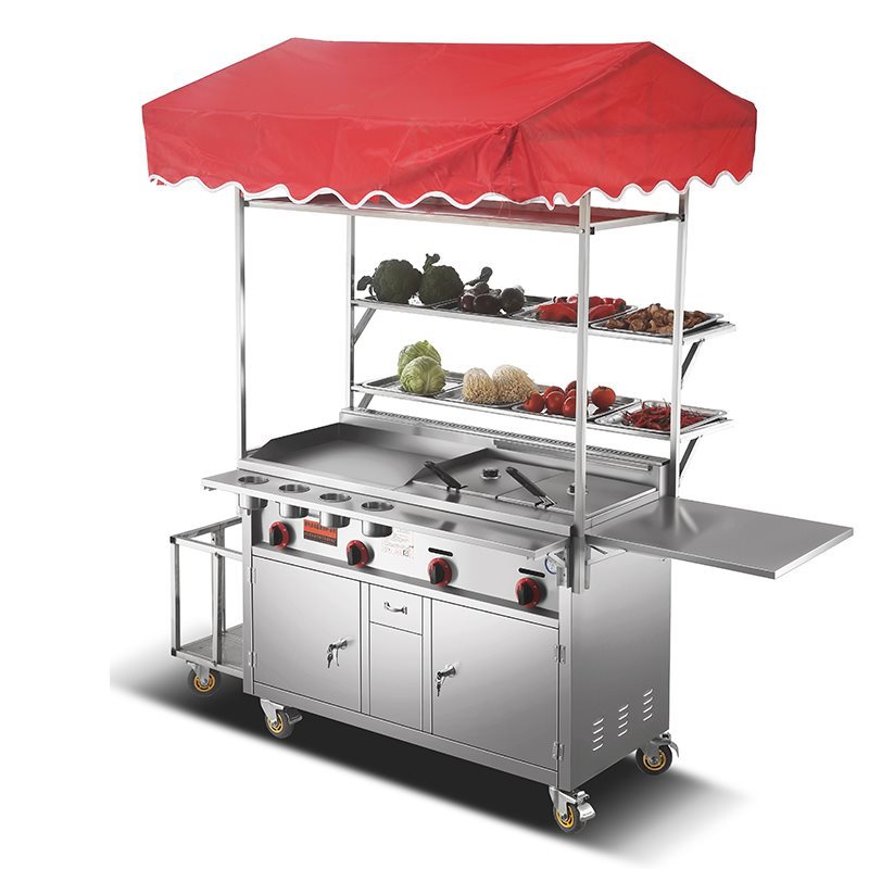 Snacks Food Stall - Convertible Gas Snack Mobile Carts Outdoor