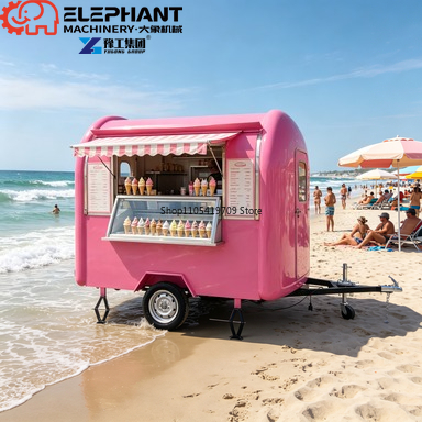 Food Snacks Catering - Street Vending Round Food Trailer, Stylish