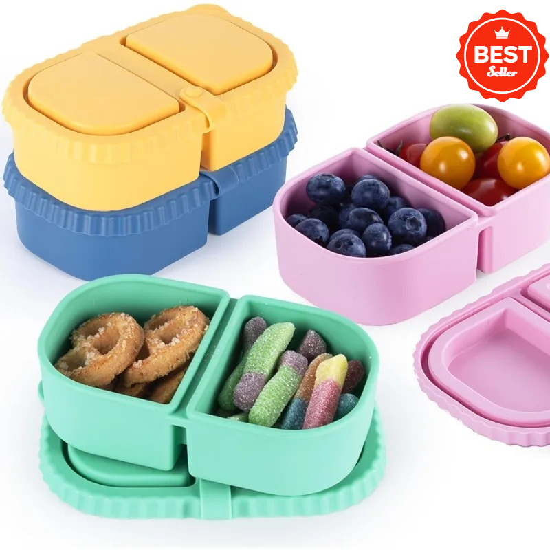 Food And Snacks For Picnic - Reusable Silicone Snack Containers with Lids,
