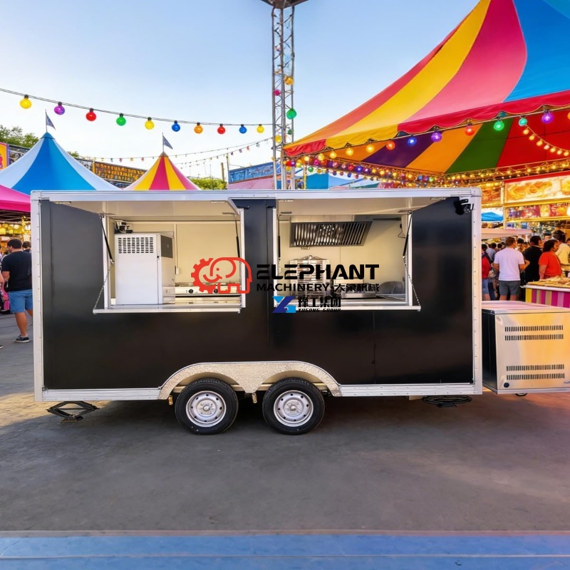 Food Snacks Catering - Stainless Steel Multifunctional Mobile Food Trailer,