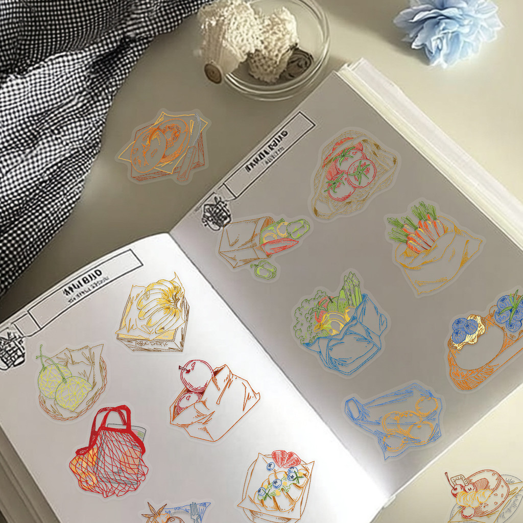 50Pcs Color Line Drawing Food  - огляд і ціна Food Snacks Drawing