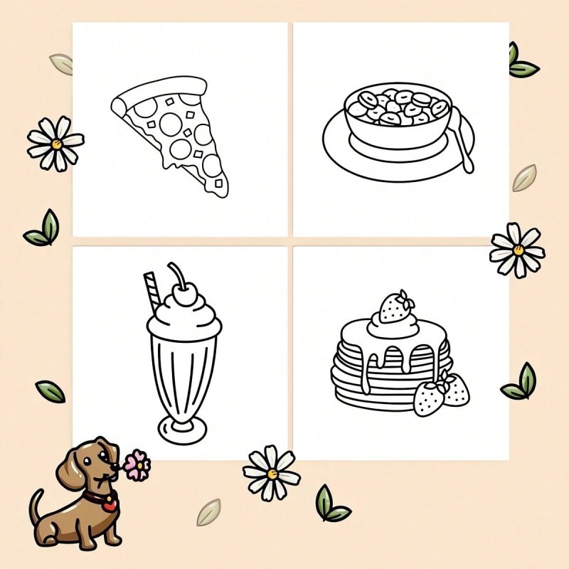 New Food & Snack Themed Colori - огляд і ціна Food Snacks Drawing