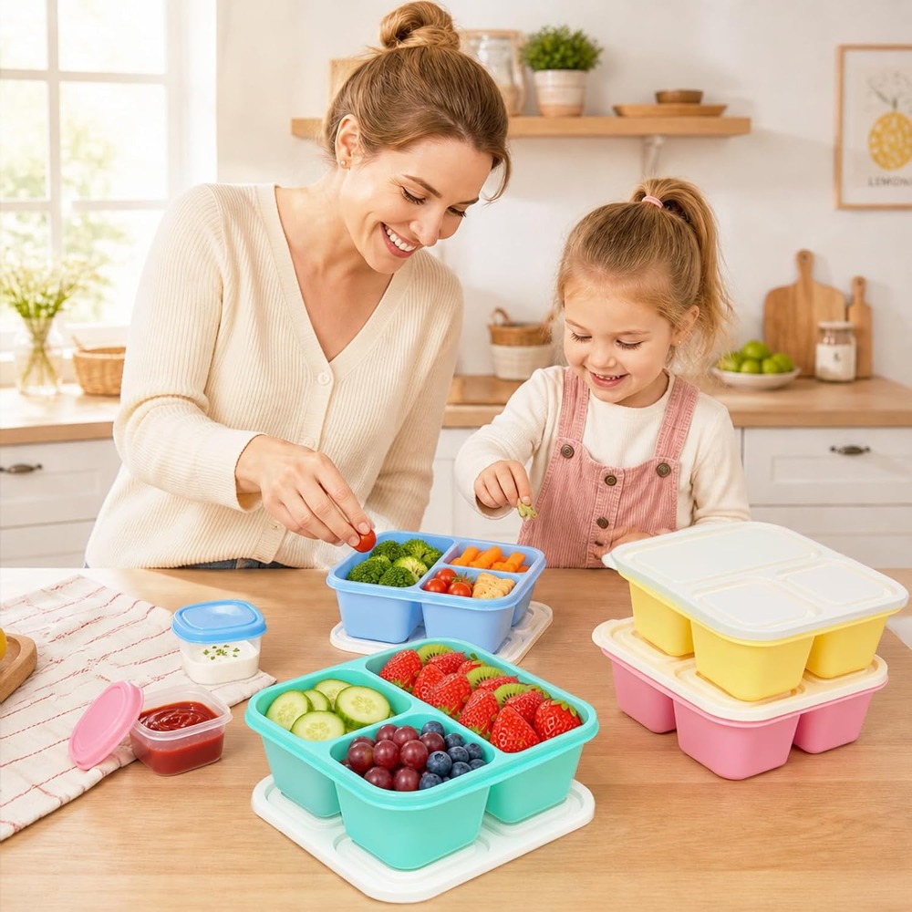 3 Compartment Bento Box Snack  - огляд і ціна Food And Snacks For Picnic