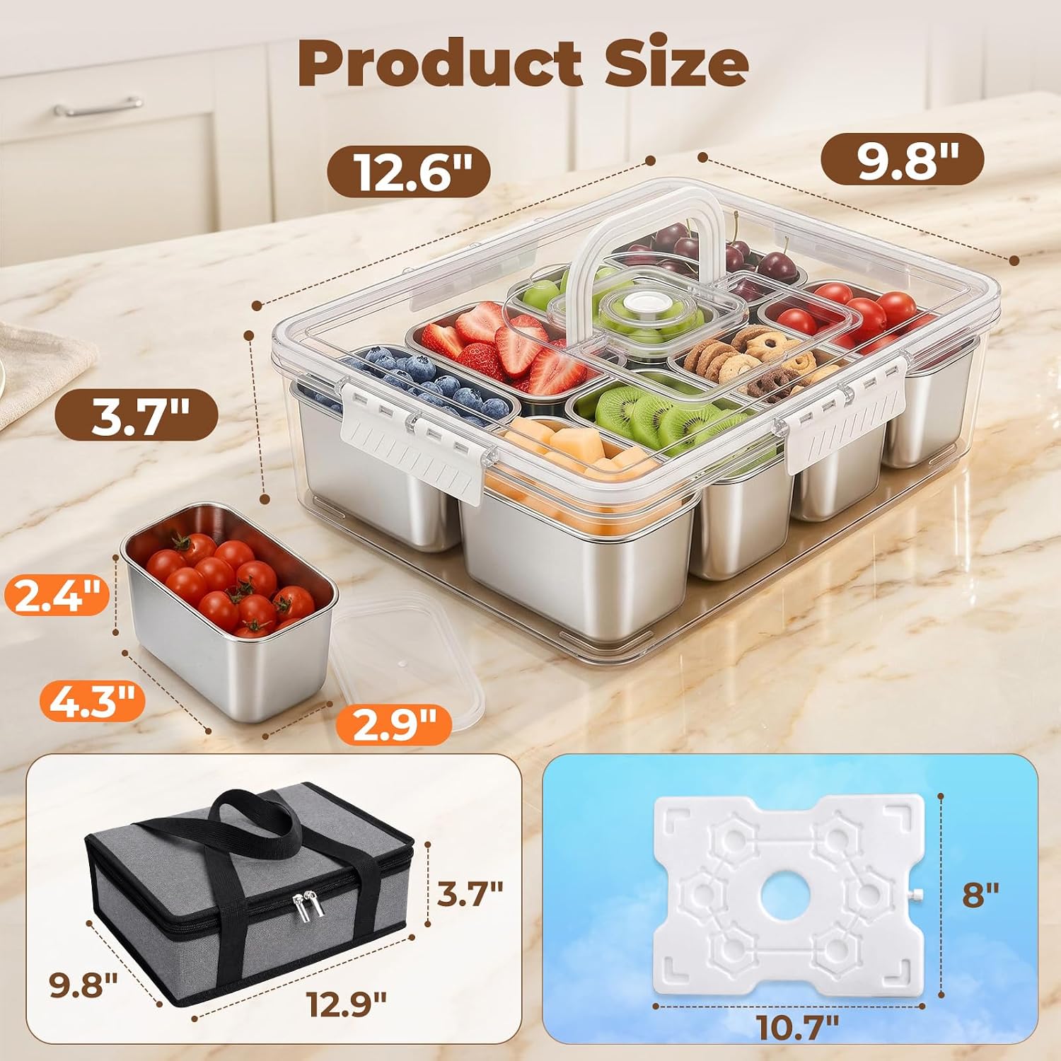 Snackle Box Container with Ice - огляд і ціна Food And Snacks For Picnic