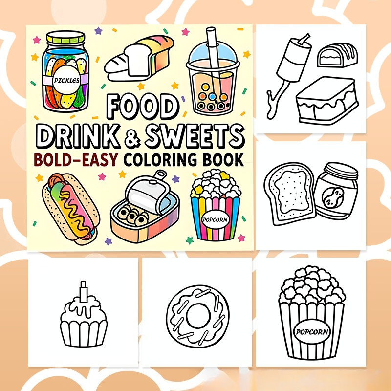 Food Drink & Sweets Bold Easy  - огляд і ціна Food Snacks Drawing