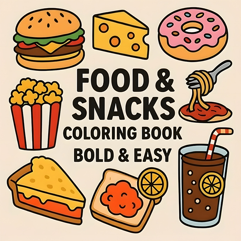 Thick Food & Snack Themed Colo - огляд і ціна Food Snacks Drawing