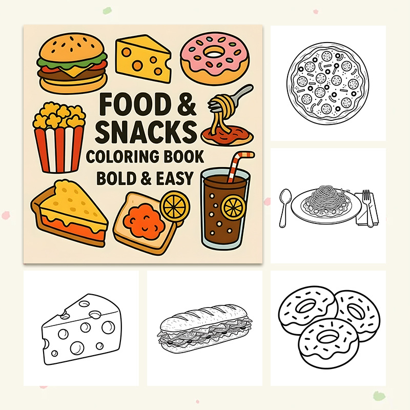 Thick Food & Snack Themed Colo - огляд і ціна Food Snacks Drawing
